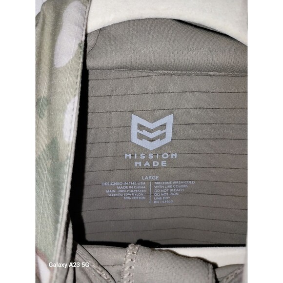 Mission Made Tactical Shirt Short Sleeve 1/4 Zip Pullover Camo Combat Men Large - Picture 4 of 5